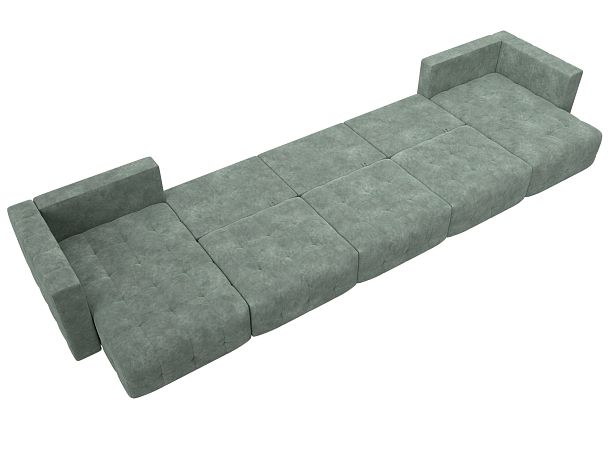 Диван П-образный Лига-052 НПБ МегаЛонг Велюр зеленый - Вид 10