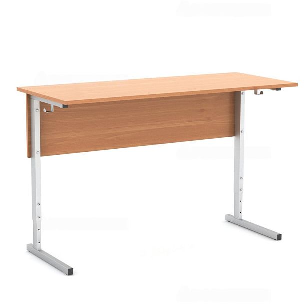 Стол ученический 110РВ, регулируемый, 2-местный на прямоугольной трубе (м/к Коричневый, Серый, Черный), гр.5-7 - Вид 1