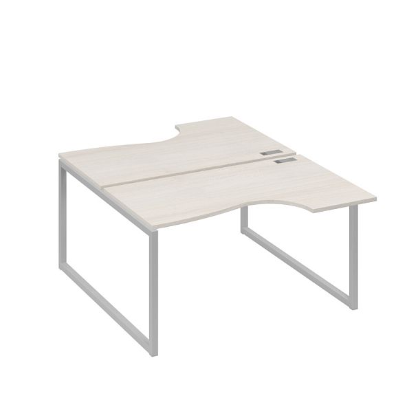 Рабочая станция каркас QUATTRO (2х140) столы Классика A4 А4 Б4 184 БП дуб / металлокаркас серый - Вид 1