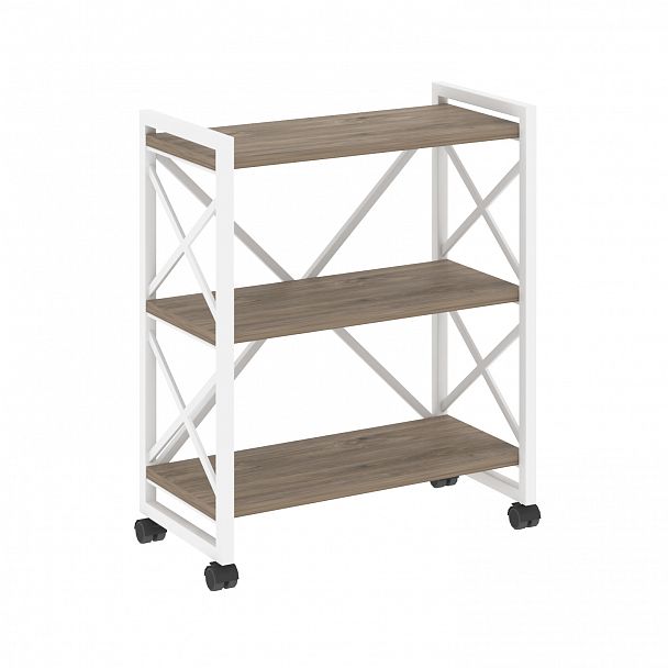 Стеллаж на колесах "Loft" VR.L-MST.K-3.8 тиквуд темный/белый - Вид 1