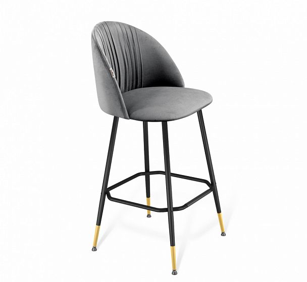 Стул барный Sheffilton SHT-ST35-1/S148 угольно-серый/черный муар/золото - Вид 1