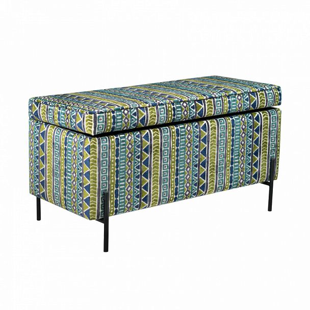 Банкетка Тюдор с ящиком, шенилл ONTARIO deep sea - Вид 1