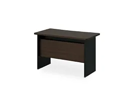 БЕРЛИН / BERLIN Стол прямой с вогнутой столешницей 850 мм 1000х850х740 Венге/Черный - Фото предпросмотра