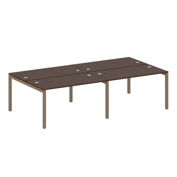 Metal System Quattro Р. ст. на 4 раб. места на П-образном м/к 50БП.СМ-4.3 Венге/Мокко металл 2800*1475*750 - Вид 1