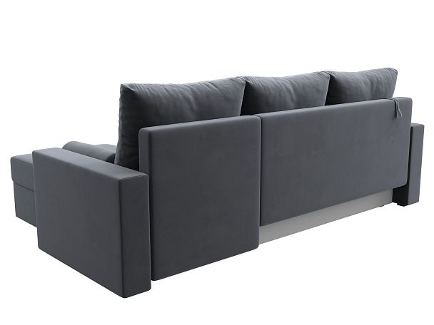 Диван угловой Верона Лайт угол правый (полностью велюр серый) - Вид 6