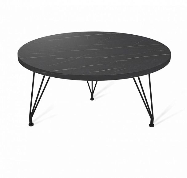 Столик журнальный Sheffilton SHT-TU29/H36/ЛДСП 60 черный муар/камень пьетра гриджио черный - Вид 1