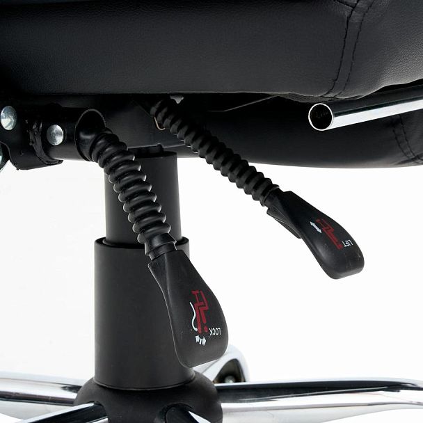 Кресло офисное CROMEX "Chill MS-005", с функцией вибромассажа, подножка, экокожа, черное, 532958 - Вид 16