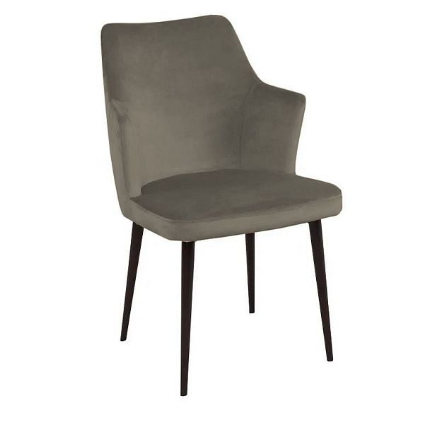 Стул с подлокотниками Hunt, бархат 03 / чёрный конус - Вид 1