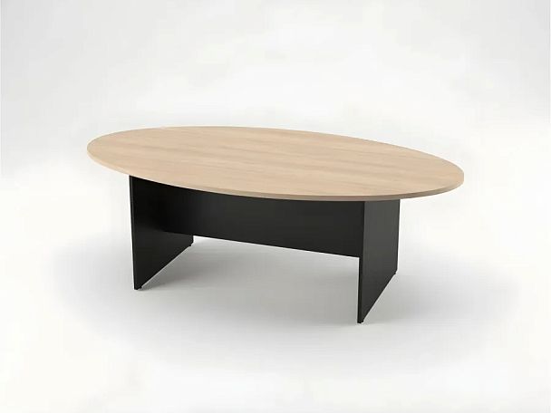 БЕРЛИН / BERLIN Конференц-стол овальный 2400х1200х740 Акация/Черный - Вид 2