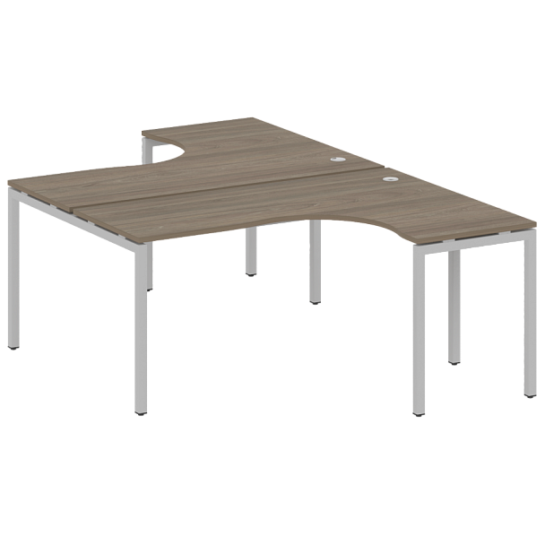 Metal System Quattro Р. ст. криволинейная на П-образном м/к 40БП.РАС-СА-2.4 Вяз/Серый металл 1600*2435*750 - Вид 1