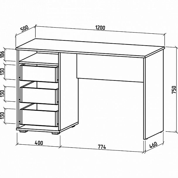Стол письменный Тунис-4 - Вид 2