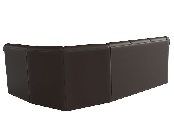 Диван угловой Карнелла правый (полностью экокожа коричневая) - Вид 6