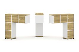 Concept Надставка низкая CN.DNN-006 Дуб Винченцо/Белый Бриллиант/Металл Черный 1099*365*1130 - Фото предпросмотра