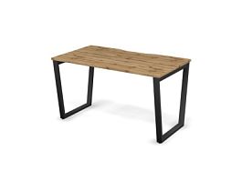 MATRIX 121S101-V Стол прямой, пров-ик вырезной (V-опоры) 1380х780х775 Дуб Крафт Золотой/Темно-серый - Фото предпросмотра