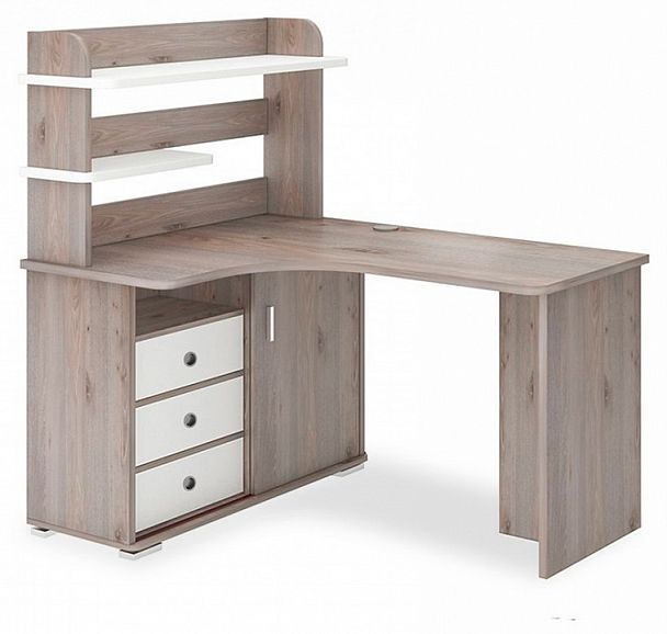 Стол компьютерный Домино СР-145 Белый/Нельсон левый - Вид 1