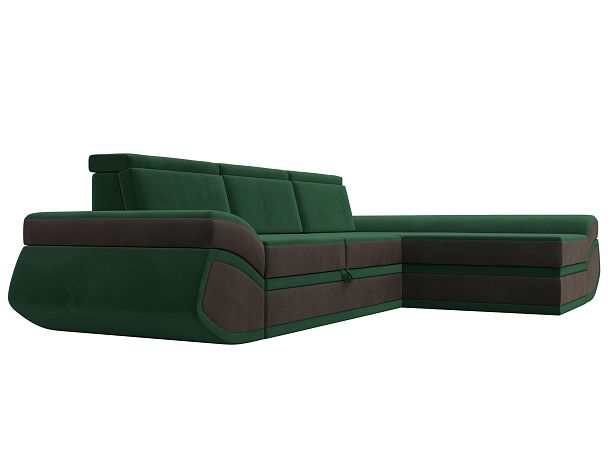 Диван угловой Лига-032 правый угол Велюр зеленый - Вид 3