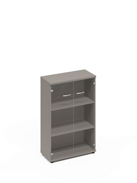 Шкаф средний со стеклом A4 А4 9366 БП мокко премиум - Вид 1