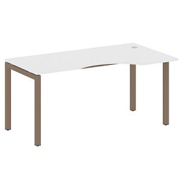 Metal System Quattro Стол криволинейный правый на П-образном м/к 50БП.СА-1 (R) Белый/Мокко металл 1600*900*750 - Фото предпросмотра