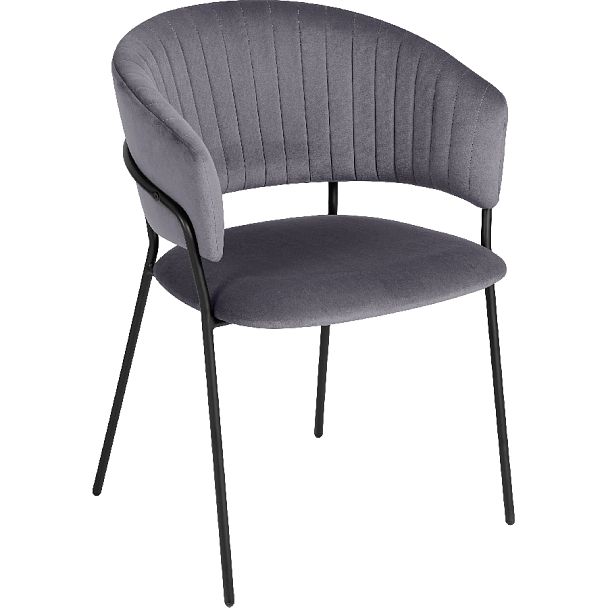 Стул кухонный Даксон серый велюр/черный - Вид 3