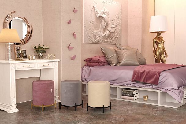 Пуф Sheffilton SHT-B6 угольно-серый/черный муар - Вид 7