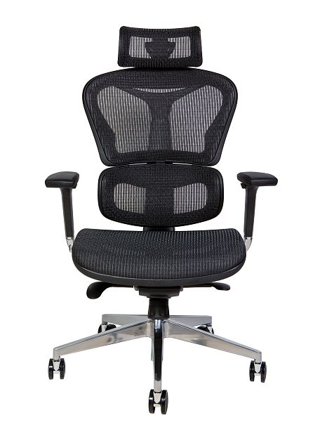 Кресло офисное / Hero black / черный пластик / черная сетка - Вид 4