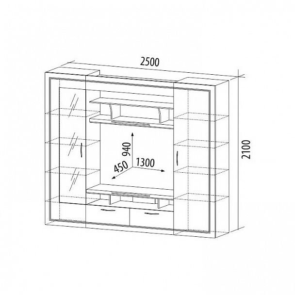 Стенка "Симфония 7.10" - Вид 2