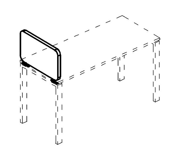 Экран мягкий настольный боковой тканевый с кронштейнами A4 А4 А 883 серый / металлокаркас антрацит - Вид 3