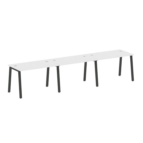 Metal System Р. ст. на 3 раб. места на А-образном м/к БА.СМ-3.2 Белый/Антрацит металл 3600*720*750 - Вид 1