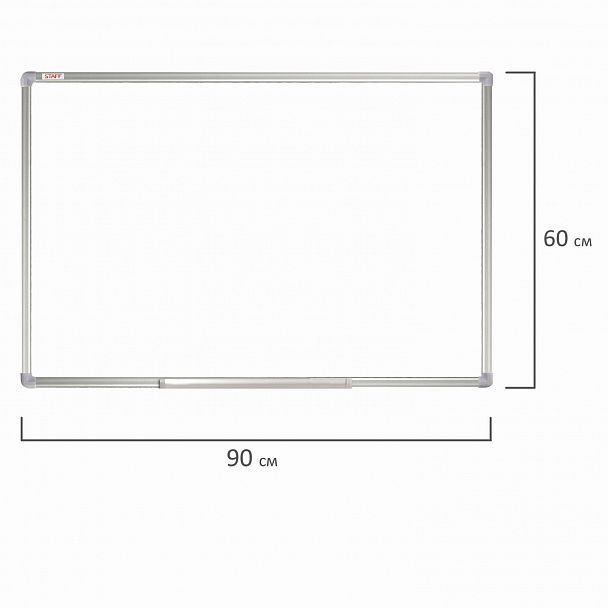 Доска магнитно-маркерная 60х90 см, алюминиевая рамка, ГАРАНТИЯ 10 ЛЕТ, STAFF, 235462 - Вид 10