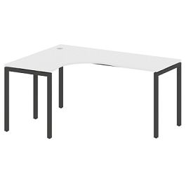 Metal System Quattro Стол криволинейный левый на П-образном м/к 40БП.СА-4 (L) Белый/Антрацит металл 1600*1200*750 - Фото предпросмотра