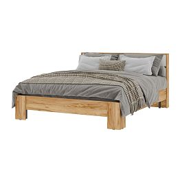 Хелен КР 03 Кровать 1.6х2.0 (1,670х0,928х2,114) белый/дуб крафт золото - Фото предпросмотра