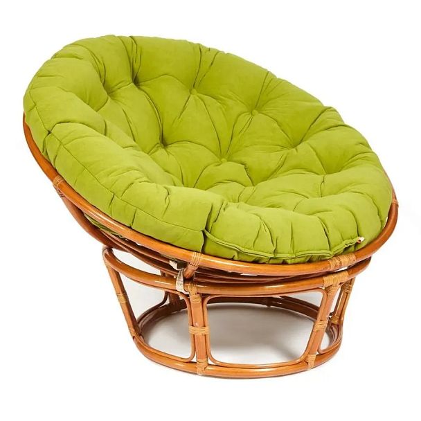 Кресло Папасан/Papasan (23/01 W) /с подушкой и ремешками/Cognac (коньяк) - Вид 1