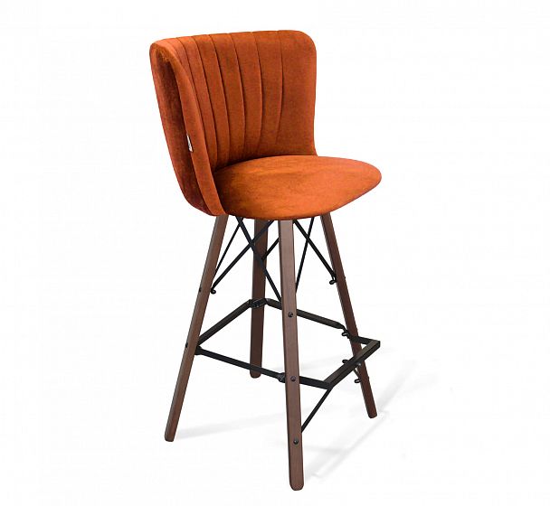 Стул барный Sheffilton SHT-ST36-1/S80 песчаная буря/темный орех/черный муар - Вид 1