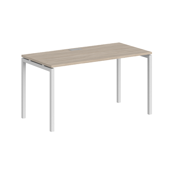 Стол Sigma 1400х700х750 / профиль: 40х40 белый; столешница: дуб светлый - Вид 1