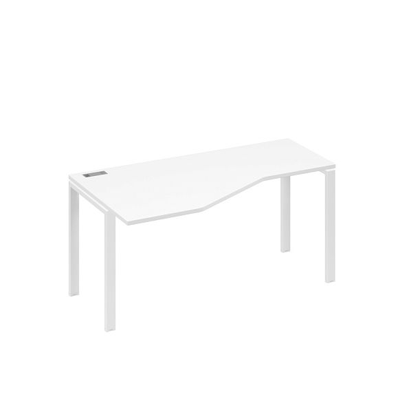 Стол эргономичный левый "Техно" на металлокаркасе UNO A4 А4 Б1 055 БП белый премиум / металлокаркас белый - Вид 1