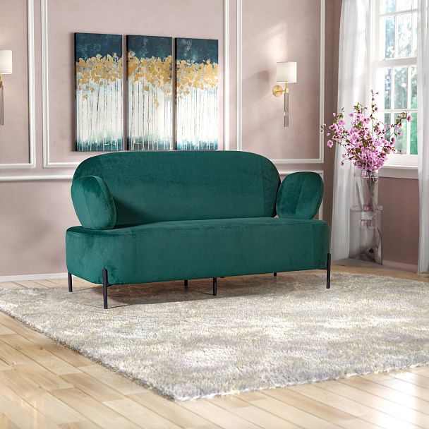 Диван Dandy двухместный, бархат зеленый 19 - Вид 5