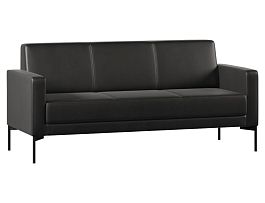 Диван Everprof Gamma трехместный Экокожа Черный - Фото предпросмотра