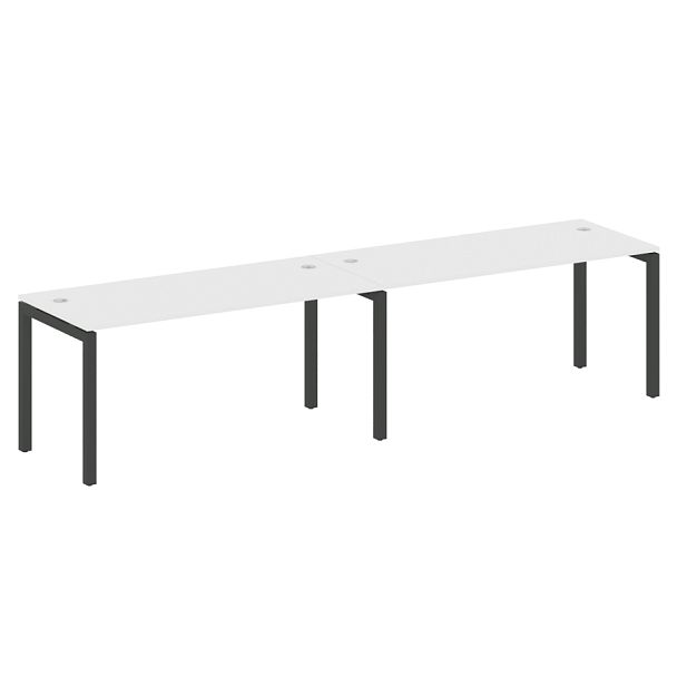 Metal System Quattro Р. ст. на 2 раб. места на П-образном м/к 50БП.СМ-2.4 Белый/Антрацит металл 3200*720*750 - Вид 1