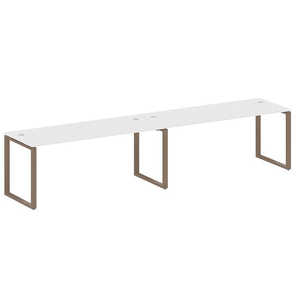 Metal System Р. ст. на 2 раб. места на О-образном м/к БО.СМ-2.5 Белый/Мокко металл 3600*720*750 - Вид 1