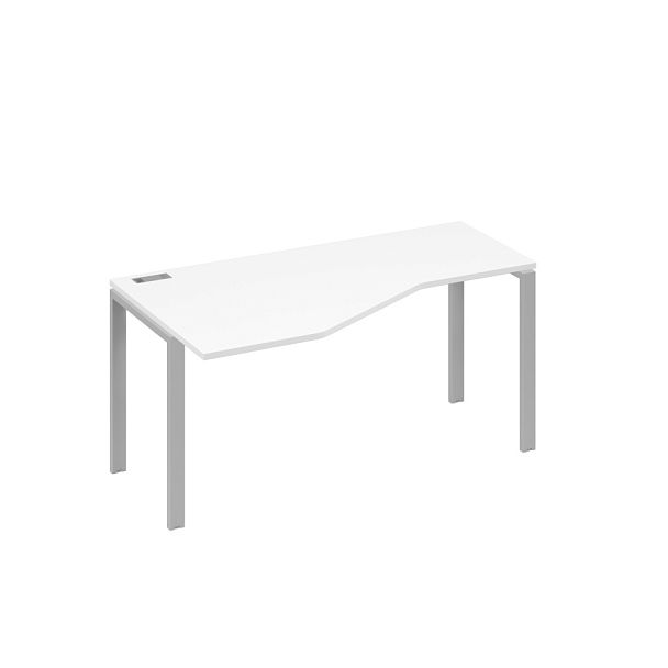 Стол эргономичный левый "Техно" на металлокаркасе UNO A4 А4 Б1 055 БП белый премиум / металлокаркас серый - Вид 1