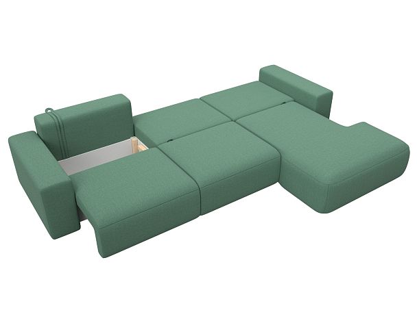 Диван угловой Лига-036 НПБ Классик Лонг правый угол Рогожка зеленый - Вид 9