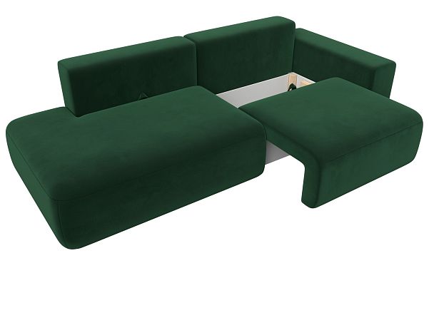 Диван прямой Лига-036 Модерн подлокотник справа Велюр зеленый - Вид 7