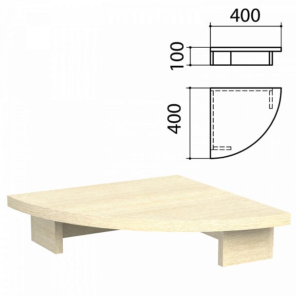 Подставка под монитор "Канц", 400х400х100 мм, цвет дуб молочный, МК01.15 - Вид 1