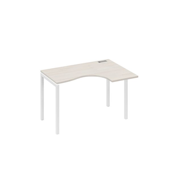 Стол эргономичный правый "Классика" на металлокаркасе DUE A4 А4 Б2 032 БП дуб / металлокаркас белый - Вид 1