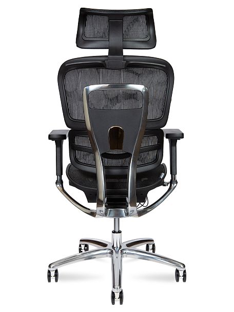 Кресло офисное / Kron aluminium black / черный пластик / черная сетка / алюминевая база - Вид 5