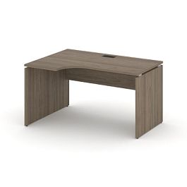 Стайл Проджект Стол рабочий эргоном. SN-D.SPA-011(L) Вяз Благородный/Черная Заглушка 1380*700/980*75 - Фото предпросмотра