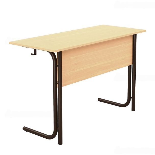 Стол ученический 100В, 2-местный на круглой трубе (м/к Коричневый, Серый, Черный), гр.7 - Вид 4