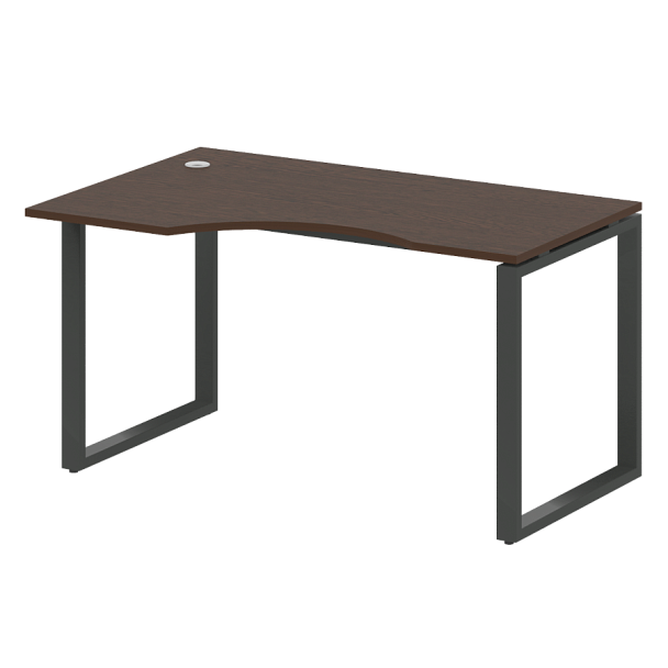 Metal System Стол криволинейный левый на О-образном м/к БО.СА-2 (L) Венге/Антрацит металл 1400*900*750 - Вид 1