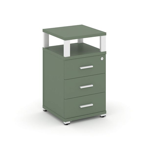 Concept Тумба приставная 3 ящ. с надставкой CN.TUP-003 W Кобо/Металл Белый 420*420*750 - Вид 1