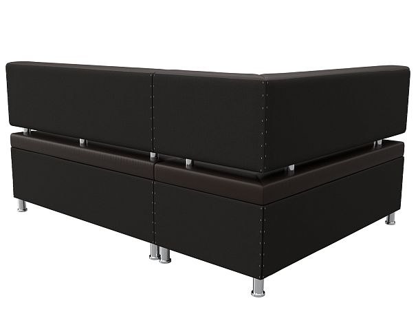 Кухонный уголок Стайл левый (полностью экокожа коричневая) - Вид 6